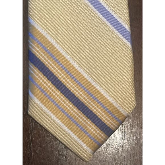 Jones New York Gold Blue Hand Made 100% Silk Men’s Neck Tie Made In China - Picture 6 of 9